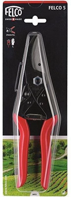 Felco 5 Snoeischaar - Voor Grote Handen - Max. Knipdiameter 25 Mm - Lengte 225 Mm -Tuin Kortingswinkel 435x1200