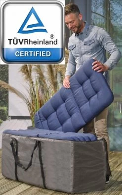 Opbergtas Voor Tuinmeubelkussens - 125 X 40 X 50 Cm (4 – 6 Lounge- Tuinkussens) - Grijs / Antraciet -Tuin Kortingswinkel 754x1200