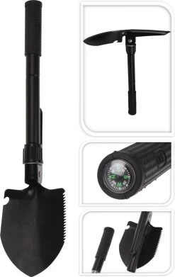 Kleine Klapschep/vouwschep Met Houweel En Hoes 41 X 13 Cm - Outdoor/survival Accessoires