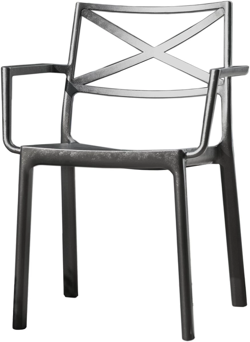 Keter Metalix Tuinstoelen - 4 Stuks - 53,3x60,2x81,3 Cm - Zwart 5 Keter Metalix Tuinstoelen - 4 Stuks - 53,3x60,2x81,3 Cm - Zwart - Afbeelding 5