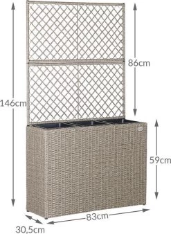 Casaria Polyrattan Bloembak – 3 Bakken Klimophek - Crème 16 Casaria Polyrattan Bloembak – 3 Bakken Klimophek - Crème -Tuin Kortingswinkel 876x1200 2