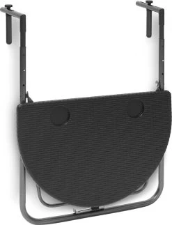 Relaxdays Balkontafel Inklapbaar, Balkon Tafel Rotan, Hangtafel Reling - Zwart -Tuin Kortingswinkel 919x1200 2