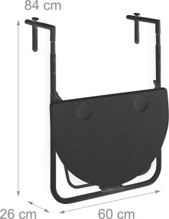 Relaxdays Balkontafel Inklapbaar, Balkon Tafel Rotan, Hangtafel Reling - Zwart -Tuin Kortingswinkel 926x1200 1