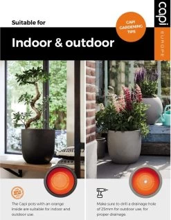 Capi Europe - Bloempot Vierkant Rib NL - 30x30x30 - Zwart - Voor Binnen En Buiten - KBLR902 -Tuin Kortingswinkel 932x1200