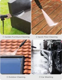 Merkloos Home Hogedrukreiniger - 2100W - 165 Bar - Met Verstelbare Nozzles Slanghaspel 5m Netsnoer 10m Slang - Voor Reiniging Huis Auto Tuin -Tuin Kortingswinkel 939x1200 2