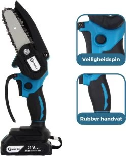 NovarGarden® Mini Kettingzaag NG1 - Met 2x Accu - Takkenzaag - Snoeizaag - Electrisch - Handzaag - Boomzaag - 21V -Tuin Kortingswinkel 970x1200 4